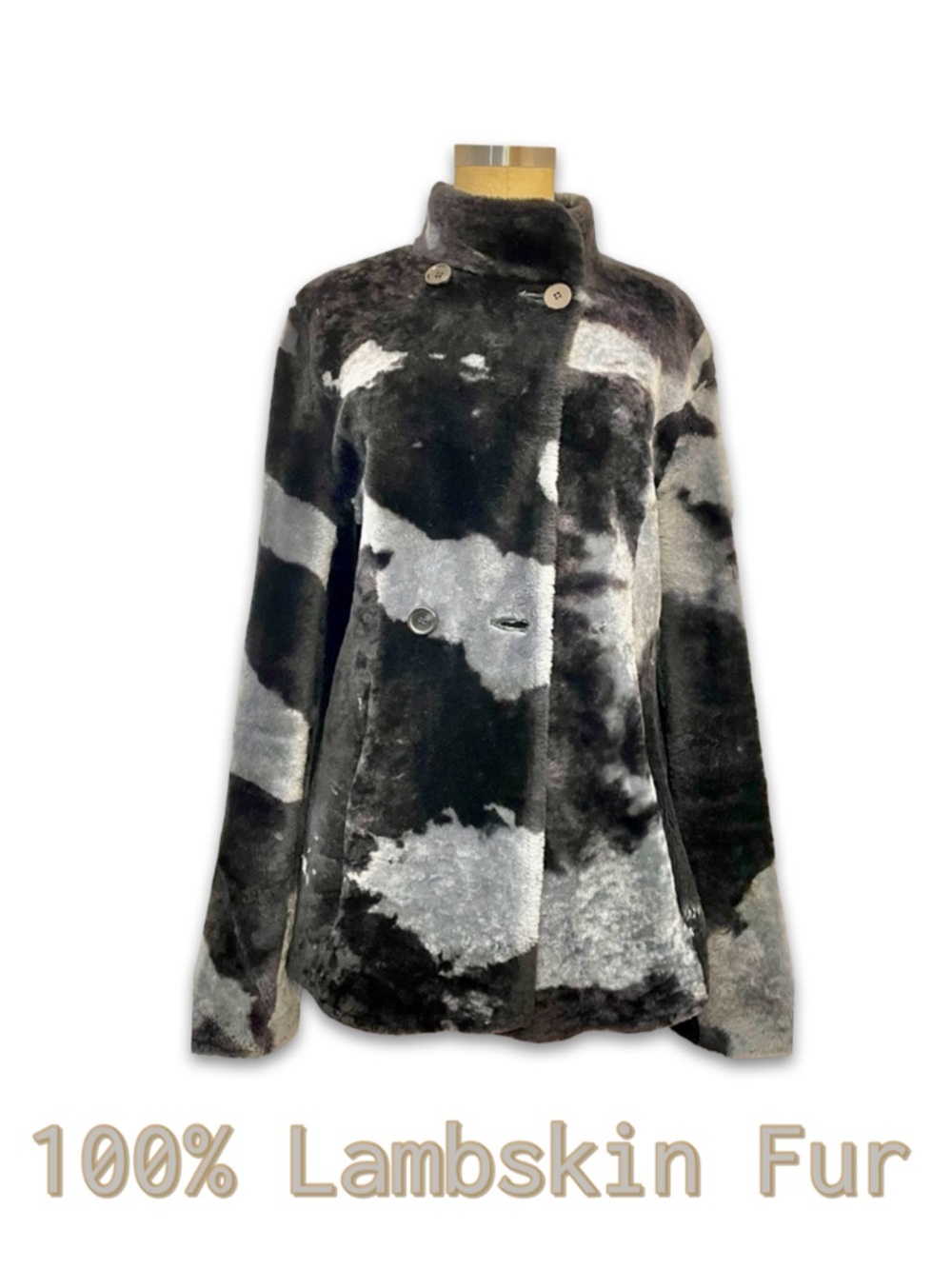 Vintage Lambskin Fur hide Coat size medium lightweight